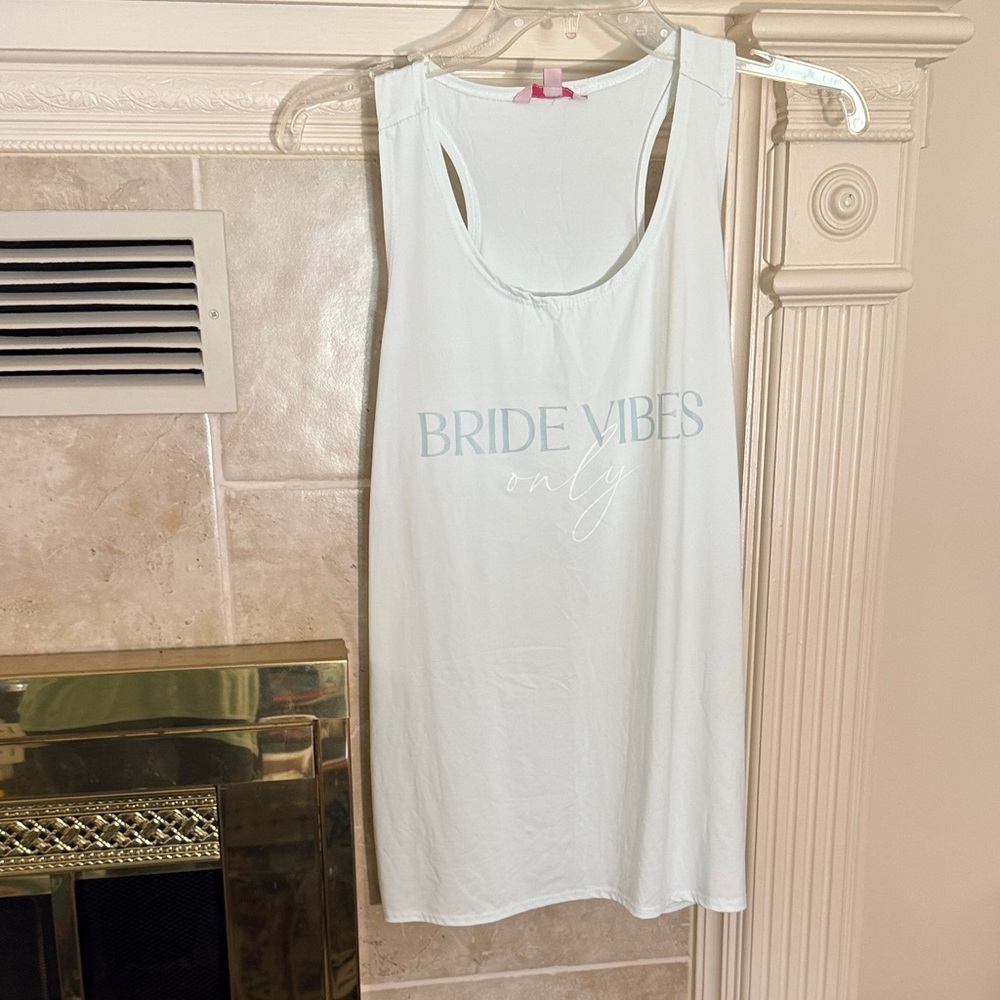 Miss to Mrs White Chemise with 'Bride Vibes Only' Print